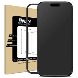 lot 4110 image: Mothca Matte Glass Screen Protector for iPhone 16 PlusiPhone 15 Plus (6.7 inch) Anti-Glare & Anti-Fingerprint Tempered Glass Film, Easy Installation Frame Case Friendly, Smooth as Silk
