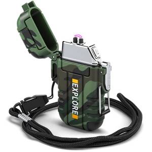 lot 4112 image: LcFun Electric Lighter USB C Rechargeable Plasma Lighter Windproof Flameless Arc Lighters, Waterproof Matches for Camping Hiking Hunting, Survival Tactical Gear Gifts for Men Fathers Husband