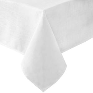 lot 4125 image: Laura Ashley Harper Luxuriously Smooth Fabric Tablecloth for Formal or Casual Dining, Holiday, Banquet, Wedding or Party, 60 x 84, White