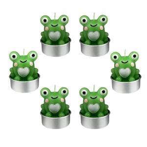 lot 4141 image: Frogs Tea Light Candles, LONCESS Frog Animal Candles for Cake Decoration, Home Decoration, Birthday Party, House-Warming Party, Wedding, Anniversary Celebration,Cake Topper, Smokeless, Ideal Gift