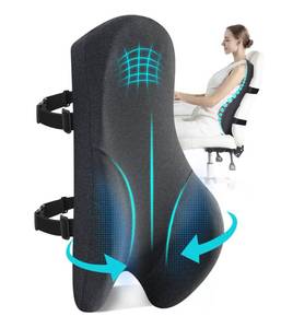 lot 6399 image: Teemour High Back Support Pillow for Office Chair, Fully Support Back Cushion - Memory Foam Lumbar Support Pillow for Offfice Chair, Desk, Gaming Chair, Promotes Posture Pain Relief Adjustable Straps