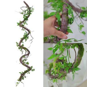 lot 6407 image: 71inch Artificial Posable Tree Branches Hanging Bendable Moss Greenery Garland Faux Tree Vines Twigs Ivy Leaves for Reptiles Climb Outdoor Halloween Canopy Wedding Home Wall Porch Mantel Decoration