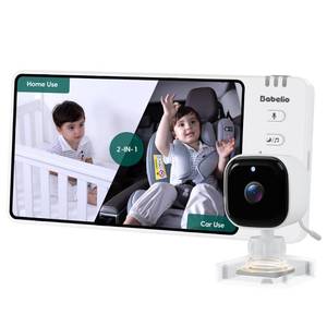 lot 6410 image: BABELIO Wireless Baby Car Camera with 5 HD Night Vision, Battery-Powered Rear Facing Car Seat Monitor for Kids and Pet, Easy Install 360° Rotatable Backseat Mirror, Newborns Travel Essentials Gifts