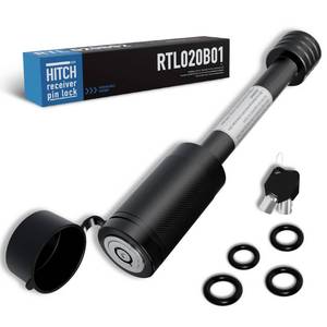 lot 6416 image: RETRUE Trailer Hitch Locks, 58 Locking Hitch Pin for 2 and 2 12 Receiver Class III IV Hitch, Tow Hitch Pin Lock Dia 3-12 Long Pin with O-Rings Weatherproof Caps for Trailer Truck Car Boat
