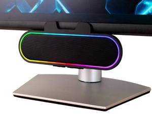 lot 6440 image: Cyber Acoustics USB Speaker Bar with LED Lights (CA-2890GX) �� USB Powered Speaker Bar for PC and Mac, Dynamic LED Lights Sync to Music, Clamps to Monitors up to 1.5 Inches, Great for Music and Gaming