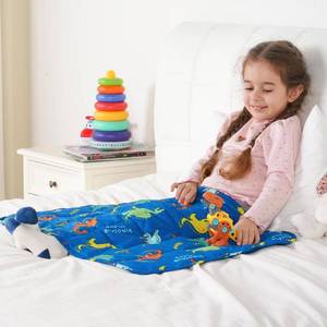 lot 6453 image: Kivik Weighted Lap Blanket 2 lbs, 20 x 30 Blue Dinosaur Small Weighted Blankets, All-Season Breathable Cute Mini Weighted Lap Pad, Soft Heavy Throw Blanket for Travel, Calming & Sleep, Washable