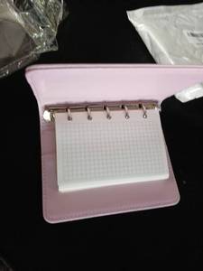 lot 10013 image: Pink Leather Spiral Bound Notebook with Grid Pages