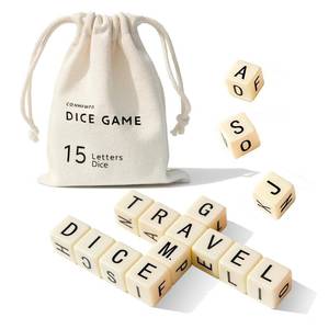 lot 10074 image: COHHFWPD Full Alphabet Crossword Dice Game, Word Game, 15 Large Lettered Dice, Word Dice Game for Family Games, Travel & On-The-Go Fun