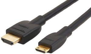 lot 10075 image: Amazon Basics High Speed Mini HDMI to HDMI Cable for Camcorder, 4K Video, 1.8 m, Black