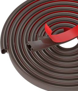 lot 10076 image: Brown Rubber Weather Stripping Door Seal Strip, D Shape Door Weather Seal Strip, Self-Adhesive Soundproofing Frame Insulation Tape for Doors FrameWindow Seal,Blocks Cold Drafts Noise