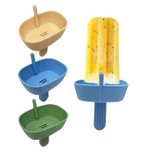 lot 10093 image: 3PCS Drip Free Silicone Popsicle Holder, Reusable Deformable & Easy Carry Popcical Holder, Silicone burr-free safety Mess Free Frozen Treats Holder with Straw Popsicle Holder for Kids (3 colors)