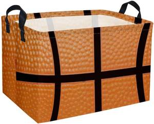 lot 10098 image: Rectangular Basketballs Baskets Gift Basket Empty Kids Storage Bins Baby Boy Basket Kids Toy Storage Bin Organizer Box Basketball Room Decor for Home(Basketball)