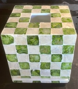 lot 11886 image: Hymmah Modern Square Tissue Box Cover Holder,Bathroom Accessories Decor Unique Design Tissue Box Cover for Bathroom Vanity Counter Tops Also Great for Bedrooms and Living Rooms