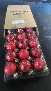 lot 11891 image: Amooca Christmas Glass Balls Decoration Festival Party Home Decors Holiday Xmas Tree Hanging Ornaments Set 18pc 1.8in Red (One Is Damaged)