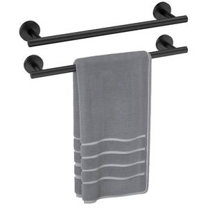 lot 11903 image: Luxbaro 2 Pack 18 Inch Matte Black Towel Bar, Thicken Towel Rack for Bathroom Wall, SUS304 Stainless Steel Towel Rod, Modern Home Decor (Total Length 20-Inch)