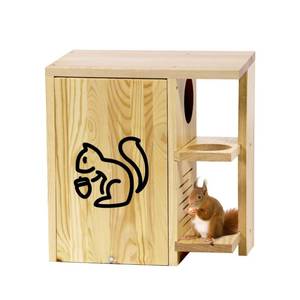 lot 11916 image: Widened Large Wooden Squirrel House Outdoor with External Platform & Porch, Squirrel Nesting Box, Squirrel Boxes for Outside, Chipmunk Houses, Easy Assembly