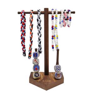lot 11918 image: Wooden Baseball or Softball Drip Necklace Organizer Holder, Championship Ring Display Holder, Softball Ring Holder, Sports Ring Holder, Drip Necklace Championship Ring Holder Baseball Display Gift