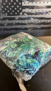 lot 12245 image: MASTERCANOPY Patio Umbrella 7.5 ft Replacement Canopy for 6 Ribs-Green Leaf Canopy Only