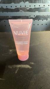 lot 12275 image: Nuvie Collagen Overnight Peel Off Face Mask with Hydrolyzed Collagen, Elasticity & Hydration Care, Moisturizes & Brightens Skin, Includes Brush, 2.53 fl.oz