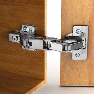 lot 12292 image: 2 Pack Frameless Full Overlay 175 Degree Soft Close Lazy Susan Hinges, Clip ON Plate, Chibery Multi-Pivot Concealed Hardware for Corner Kitchen Cabinet, Cupboard Folded, Folden Door, Closets