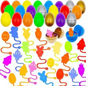 lot 12313 image: Mchochy 24 Pack Sticky Hands Toys Filled Easter Eggs, Plastic Easter Eggs Filled with Bunny Chick Sensory Stretchy Toys for Kids Gifts, Easter Egg Hunt Party Favors, Easter Basket Stuffers