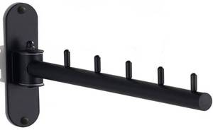 lot 12317 image: Folding Wall Mounted Clothes Hanger Rack with Swing Arm, Foldable 180°Rotation, Stainless Steel 304 Folding Clothes Hanger Drying Rack Rod, for Laundry Room Valet Hook (Black)