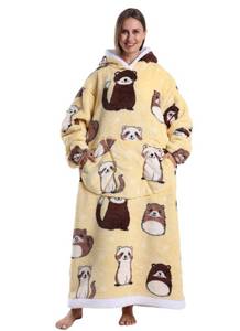 lot 12323 image: Pterygoid Long Oversized Blanket Hoodie,Hooded Wearable Blanket with Sleeves for Women and Men,Gift for Adult Teenager