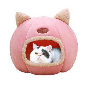 lot 12325 image: Cat Beds for Indoor Cats, Cozy Cat Cave Bed Dog House Cats Tent with Removable Cushion Pillow, Soft Warm Pet House Puppy Bed, Cute Pet Nest for Kitten Small Dog (Pink, L-14.2x14.2x14.2 Inches)