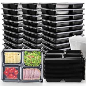 lot 13804 image: Noamus 50 Pack Meal Prep Containers, 34oz Leak-Proof Food Storage Box with Lid, Microwavable BPA Free Bento Lunch Plate, Stackable&Disposable Plastic To Go Takeout Pan for Freezer Safe, 4 Compartment
