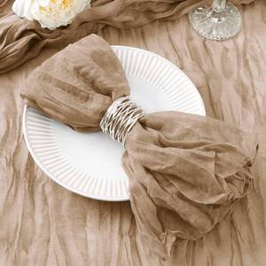 lot 14440 image: DeZerlor 50 Pack Nude Cheesecloth Napkins Spring Cloth Napkins Set of 50 Coffee Dinner Napkins Bulk 21x21 Inches for Wedding Bridal Shower Baby Shower Parties