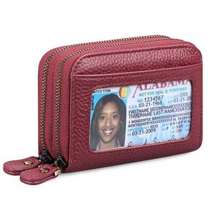 lot 14447 image: GOIACII Small Genuine Leather Wallet for Women, RFID Blocking Credit Card Holder Wallet
