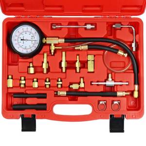 lot 15826 image: JIFETOR Fuel Injector Pump Pressure Gauge Tester Kit, Automotive Gas Gasoline Fuel Oil Injection Test Tool Set 0-140PSI, with Schrader Adapters Universal for Testing Auto Car Truck Motorcycle