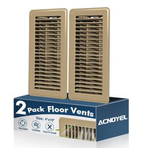 lot 15833 image: 4 x 10 Floor Register, 2 Pack Floor Vent Covers, Heavy Duty Steel Walkable Air Vents Covers for Home Floor Wall Ceiling - Brown