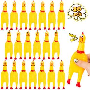 lot 15839 image: POPLAY 20PCS Squeaky Rubber Chickens, Screaming Chickens Bulk Prank Novelty Toys Pet Toys for Party Favors Family Game Dog Toys Noise Maker