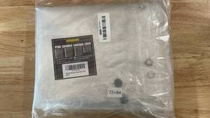 lot 16268 image: Barossa Design Extra-Long Shower Curtain with 84 inches Height (72x84),PEVA - Waterproof,Eco-Friendly, Non-Toxic, Odorless, PVC Free, Metal Grommets (Clear)