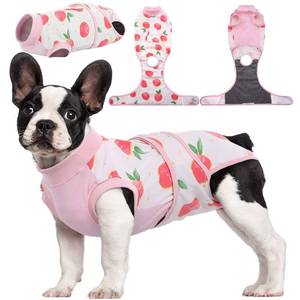 lot 16284 image: Kuoser Recovery Suit for Dogs Cats After Surgery, Professional Pet Recovery Shirt Dog Abdominal Wounds Bandages, Substitute E-Collar & Cone,Prevent Licking Dog Onesies Pet Surgery Recovery Suit S dirt on bottom
