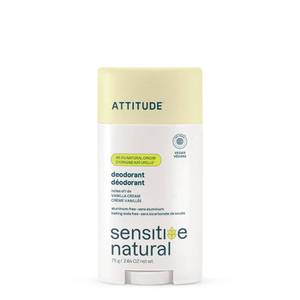 lot 16311 image: ATTITUDE Deodorant for Sensitive Skin, Aluminum Free & Baking Soda Free, Gentle & Vegan, Long-Lasting Odor Protection, Vanilla Cream Scent, 2.64 Oz