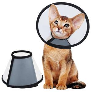 lot 16320 image: Vivifying Cat Cone Collar�� 3 Sizes Lightweight Soft Edge Recovery Cone for Cats, Adjustable Plastic Elizabethan Anti-Lick E-Collar for Post-Surgery Protection (Small)