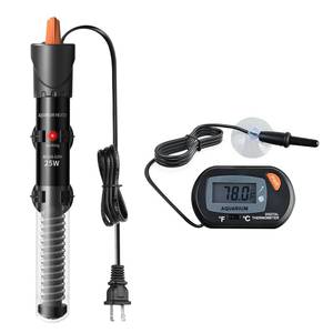 lot 16322 image: HiTauing Aquarium Heater 25W50W100W200W300W, Adjustable Knob Fish Tank Heater with Digital Thermometer, Submersible BettaTurtle Tank Heater for Freshwater and Saltwater Tanks