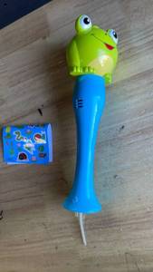lot 19782 image: ArtCreativity Frog Bubble Wand - Bubble Toy with Bubbles Refill Solution, Stickers, Music & Lights - Kids Summer Outdoor Activity - Birthday Party Favors - Bubble Blower Machine