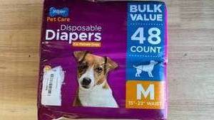 lot 19788 image: Inspire Pet Care Dog Diapers Female Dogs  Bulk Value Doggie Incontinence, Accidents, for Heat, Pee or Period and Housebreaking (Medium (48 Count))