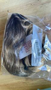 lot 20119 image: simkaylee Wavy Long Ombre Blonde Wigs with Bangs for Women Medium Middle Length Blond Wig Synthetic with Water Wave Fringe Womens Heat Resistant Hair Wig for Daily Party Use (16inch)