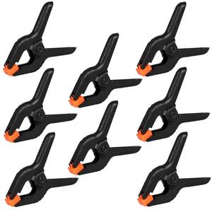 lot 20183 image: 12 Pack Plastic Spring Clamps, 3.5inch Small Heavy Duty Clips for Crafts, Backdrop Stand, Woodworking, Photography Studios (Black)