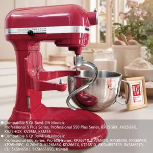 lot 20208 image: qAp quality art Practical Stainless Steel Spiral Dough Hook Replacement for KitchenAid 5Plus & 6QT Bowl-Lift Stand Mixers, Rustproof & Easy Clean, Efficient Kneading for Bread, Pizza, Pasta, Cookies