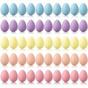lot 1806 image: Beeveer 50 Pcs Plastic Easter Eggs Bulk for Easter Hunt 1.6 x 2.4 Inch Colorful Hanging Plastic Eggs for Basket Fillers Party Favor DIY Crafts Decoration(Morandi Color)