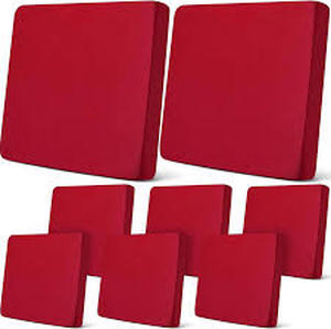 lot 1807 image: Newwiee 8Pcs Patio Cushion Covers Stretch Outdoor Cushion Cover Replacement for Patio Furniture Sofa Couch Slipcovers, Soft Flexibility Washable Furniture Protector(Waterproof Pure,Wine Red)