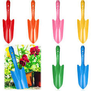 lot 1816 image: Mini Colorful Metal Hand Shovel Digging Trowel Set Transplanting Garden Shovel for Flower Soil Planting Succulent Kids Teens Women Men Gift Indoor Outdoor, 6 Colors (12 Pcs, 11 x 3 Inch)