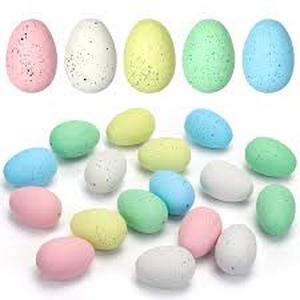 lot 2302 image: Soulchen 36 Pcs Artificial Bird Eggs Easter Pastel Speckled Eggs Colored Faux Egg for Easter Spring Display DIY Craft Home Bowl Fillers Decoration (Beige, Light Blue, Light Green, White)