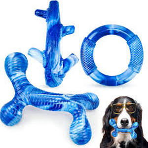 lot 2305 image: Furdog 3Pack Dog Toys for Aggressive Chewers Dog Chew Toy Tough Dog Toys to Keep Them Busy Bacon Flavor Teething Chew Toys & Dental Health for Large Medium Small Breeds (Blue)