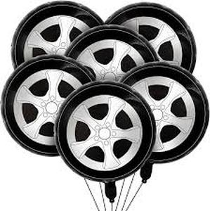 lot 2317 image: 30 Inch Wheel Balloons 18 Inch Black Blue Race Car Tire Balloons for Inflatable Tires Party Decor Race Car Birthday Party Decorations